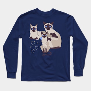 Three Cats Three Moods lovers Long Sleeve T-Shirt